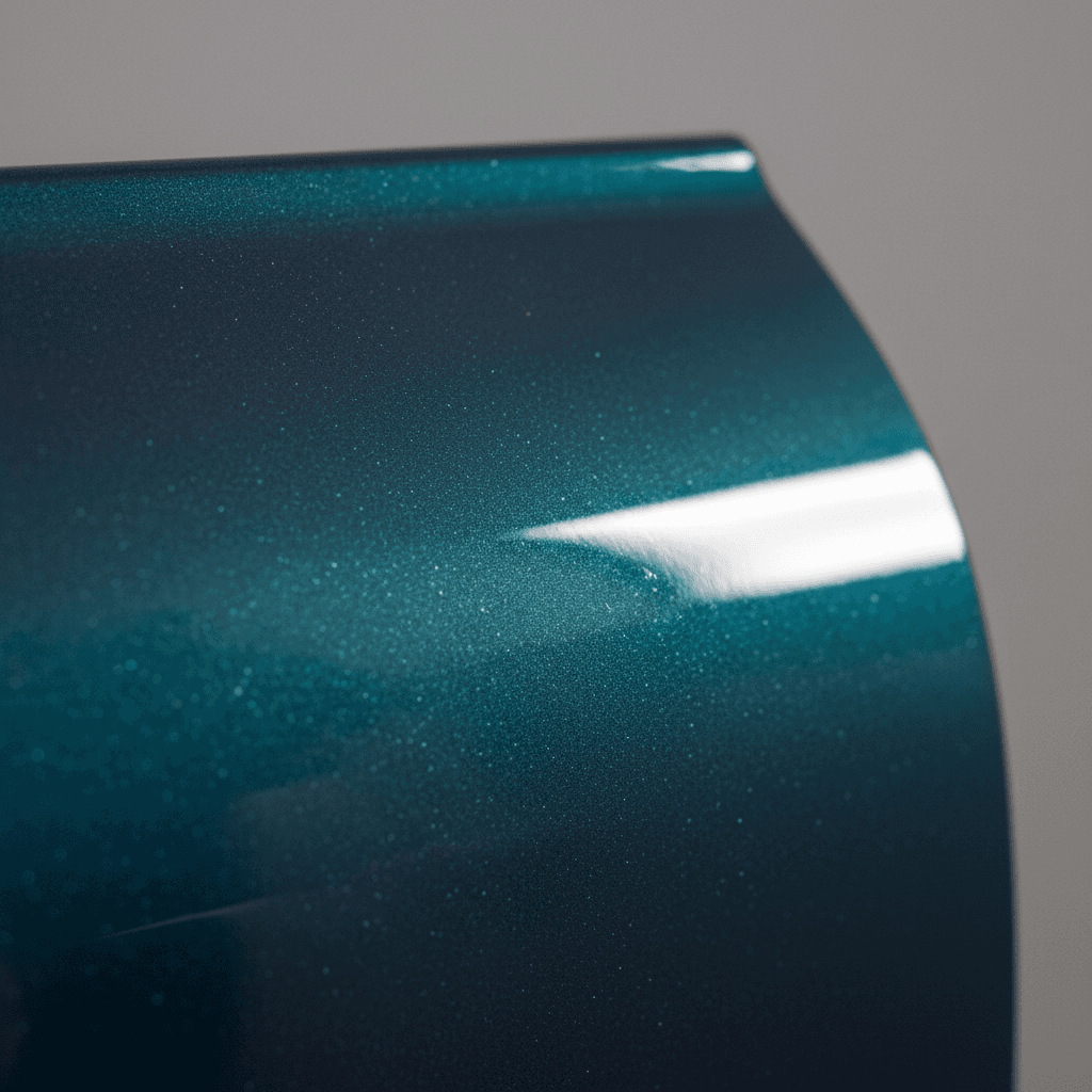 Perfect paint finish on restored car door